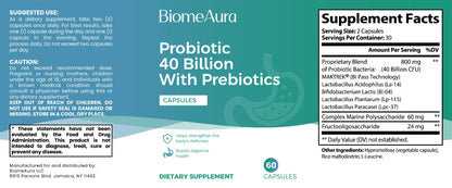 Probiotic 40 Billion with Prebiotics